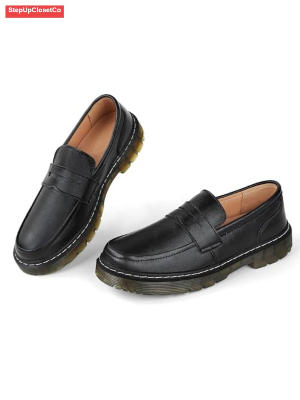Women's Leather Loafers Classic Penny Loafers Slip-On Driving Mocc